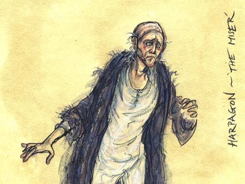 A drawing of Harpagon from The Miser Assistant